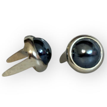 Black Mounted Pearlized Jewels 9mm - Bling in the Ring