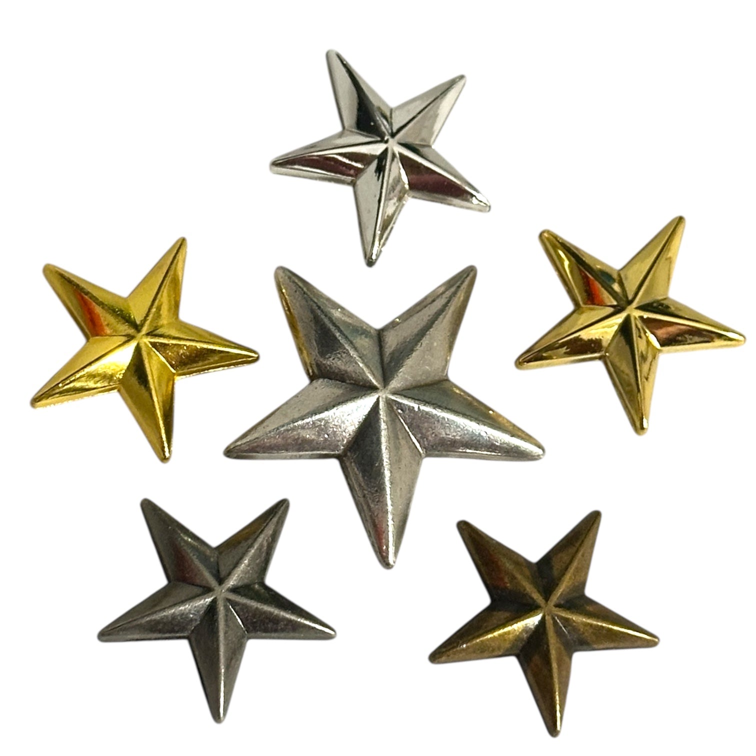 10 Conchos Ronds Bombés Couleur Jaune Doré - Lot De 10 Décorations Laiton Style Cowboy Indien 32 Mm