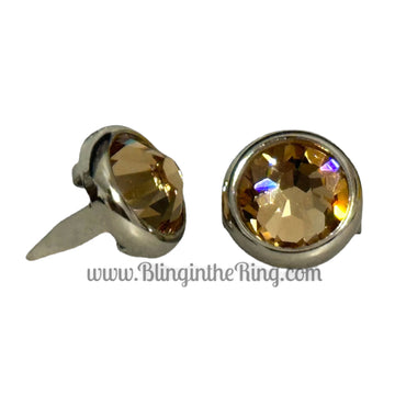 World Famous “Bling in the Ring” Mounted Crystals 40SS 3/8” Light Colorado Topaz - Bling in the Ring