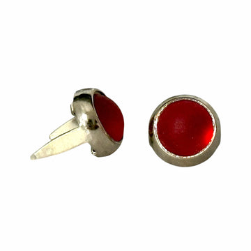 Red Mounted Matte Cabachons 7mm - Bling in the Ring