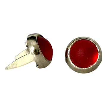 Red Mounted Matte Cabachons 9mm - Bling in the Ring