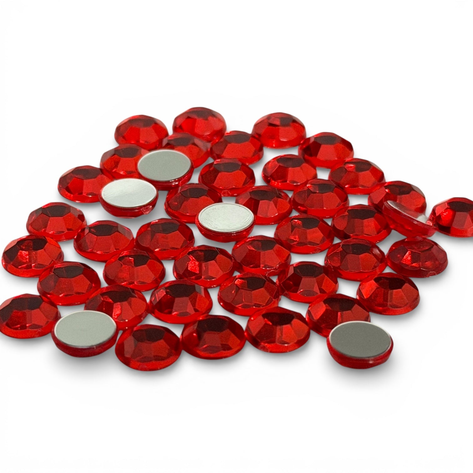 Smooth Red Rhinestone Red Flat Back Acrylic Rhinestones | Bling in the Ring