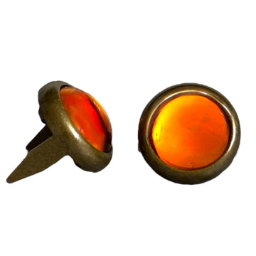 Orange Mounted Cabachons 9mm - Bling in the Ring
