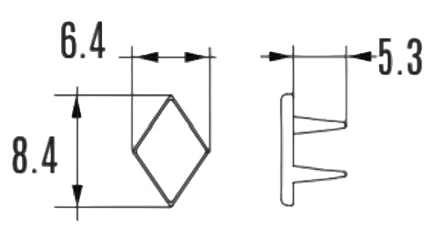 flat_top_size_diamond spot 1/4" diagram